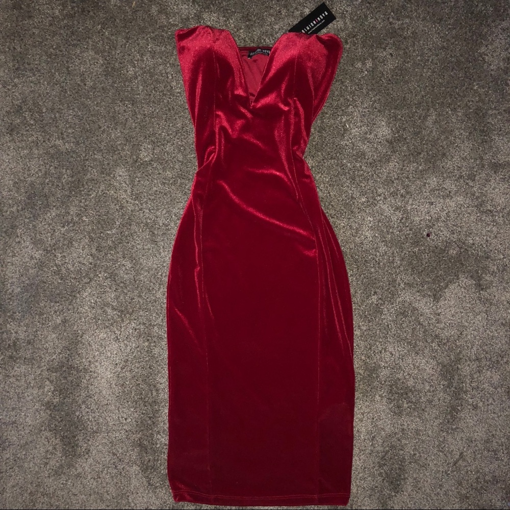 Red suede dress!